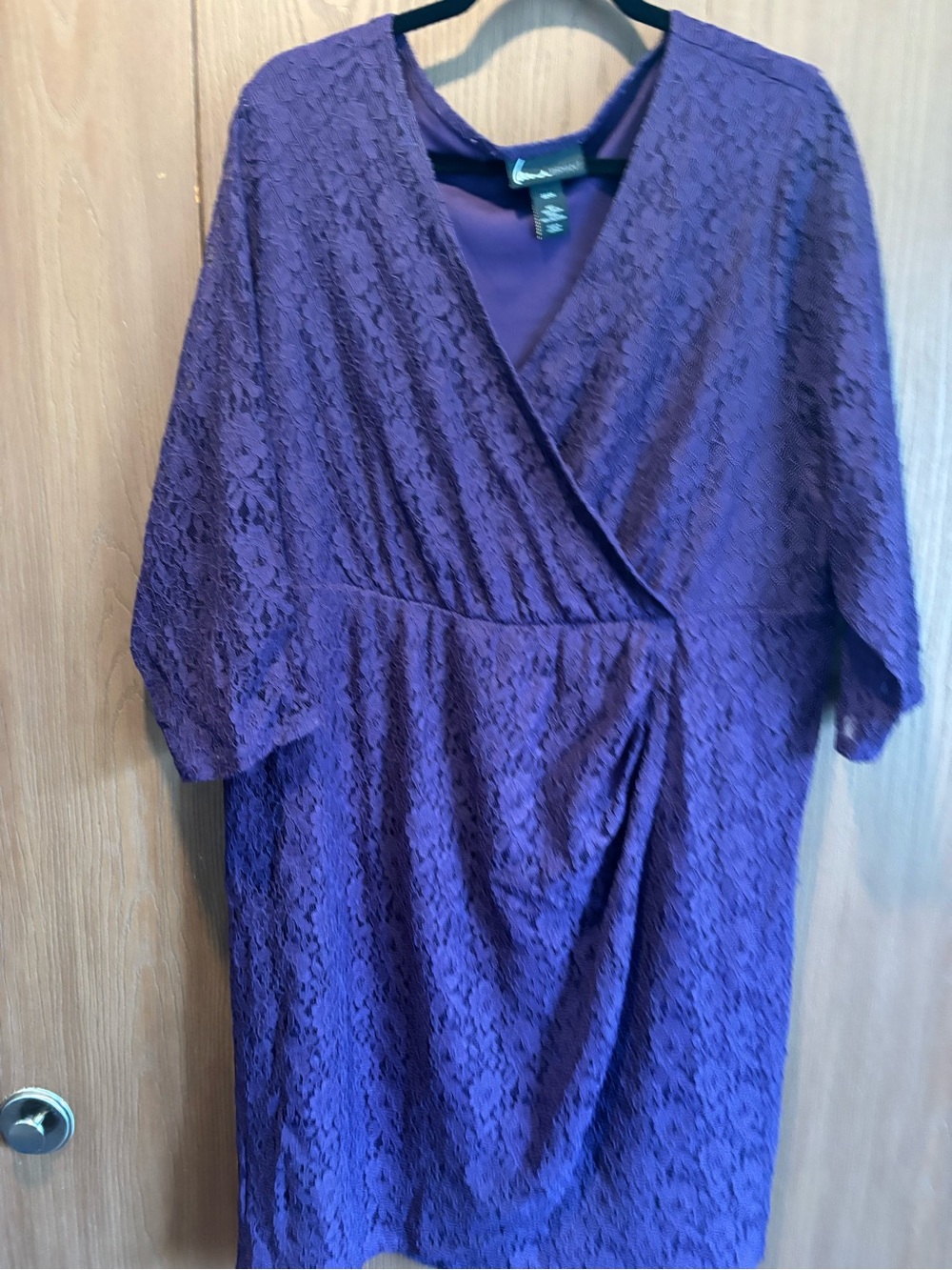 Lane Bryant Dark Purple Lace Wrap Dress